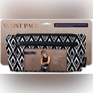 Re-Spin Black and White Adjustable Strap Pouch